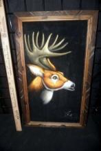 Framed Velvet Deer Picture