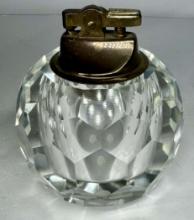 Vintage Hand Cut Imported Crystal Table Lighter