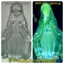 Vintage Viking Glass Mary Madonna Sculpture - Uv Reactive