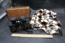 Bushnell Insta Focus Binoculars W/ Case, Heatlocker Bomber Hat