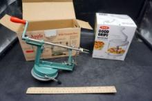 Apple Peeler W/ Vacuum Base & Oxo Good Grips Manual Food Processor