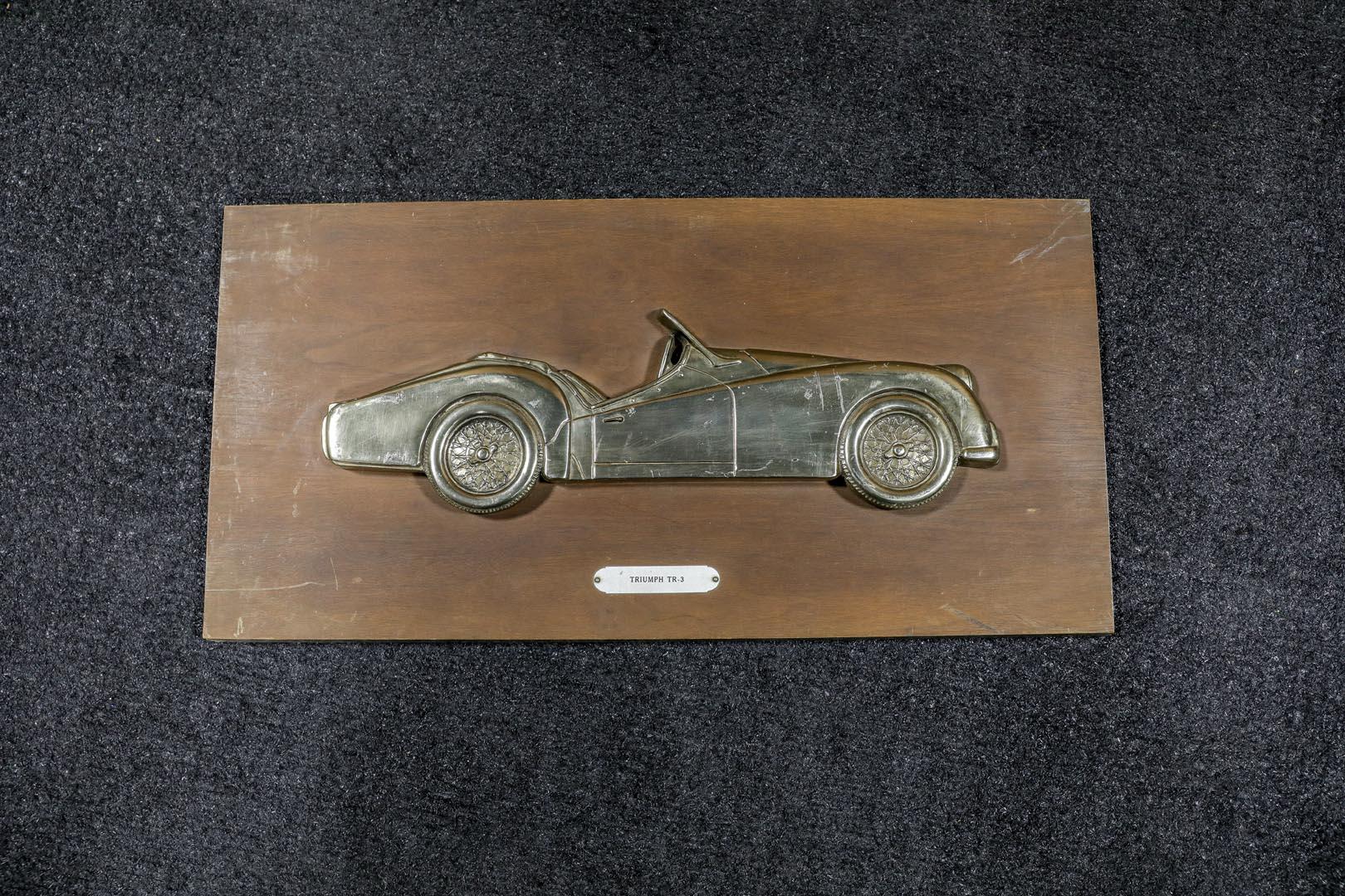 Triumph TR-3 Brass Sculpture Plaque
