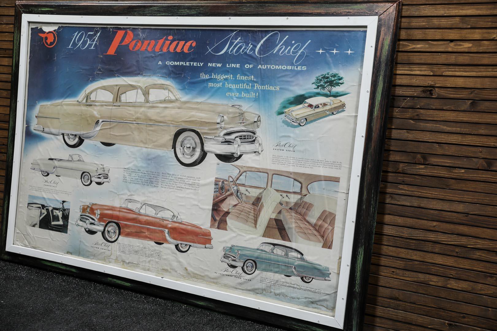 1954 Pontiac Dealership Showroom Poster - Framed