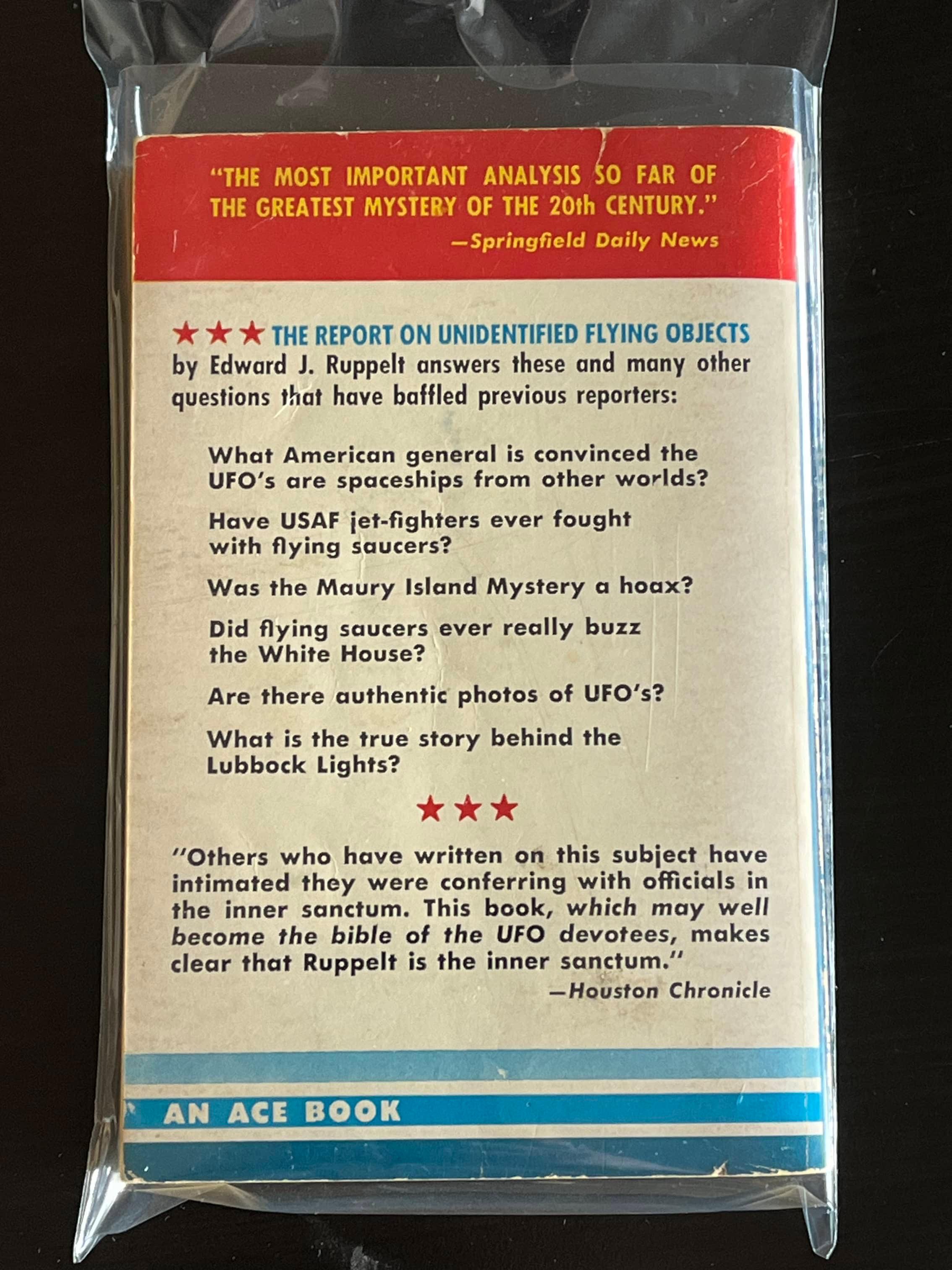 Rare! 1956 Ace Paperback Book - Government Report on UFOs
