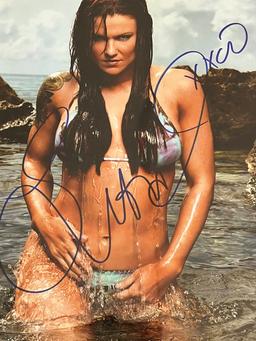 (2) Autographed Photos of WWE Wrestler "Lita"