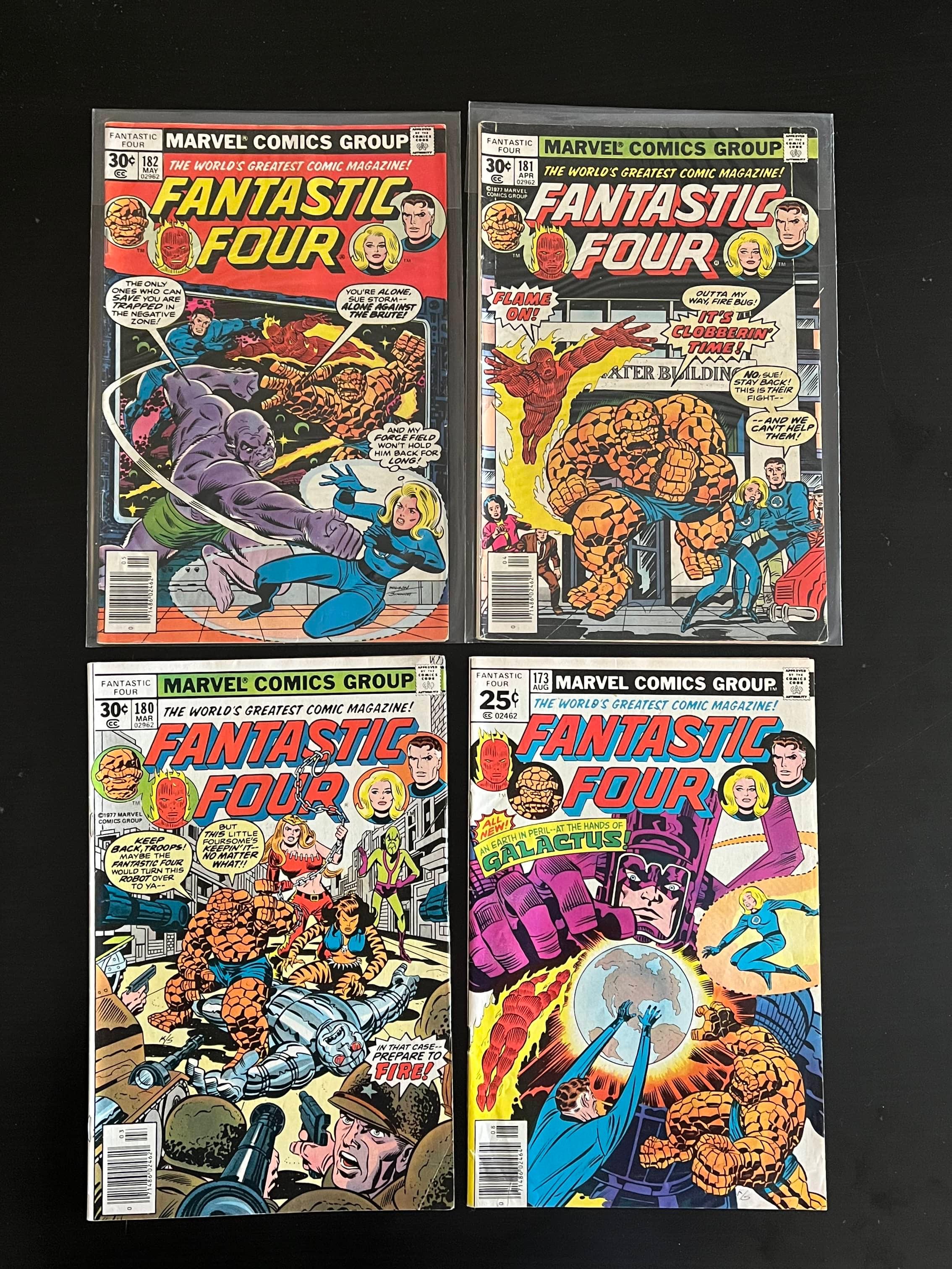4 Issues Fantastic Four Comic #173 #180 #181 & #182 Marvel Comics Bronze Age Comics