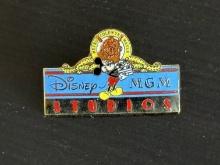 1987 Rare Disney MGM Studios Pin With Lion Enamel Lapel Pin with Clapperboard Mickey