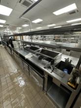 Custom Commercial Stainless Steel Kitchen Line w/Undercounter Drawered & Raised Rail Refrigeration,