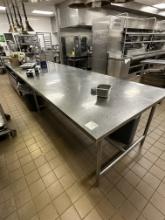 Custom Commercial Stainless Steel Kitchen Line w/8 Refrigerated Drawers, Sink, Work Table - Remote