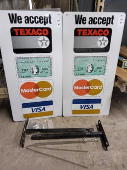 Vintage Texaco Metal Credit Cards Sign