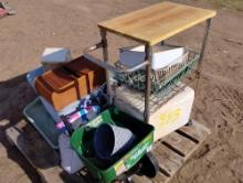 Rolling Cart, Sprayers, Spreader, Lamp, Paint Brushes