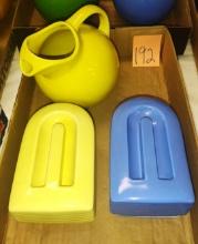 VINTAGE HALL BALL PITCHER & BUTTER REFRIGERATOR DISHES -  PICK UP ONLY