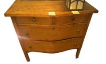 ANTIQUE OAK CHEST-0F-DRAWERS - PICK UP ONLY