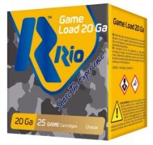 Rio Ammunition RC208 Game Load 20 Gauge 2.75 1 oz 8 Shot 25 Per Box