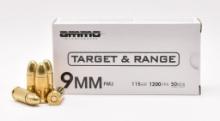 Ammo Inc Target and Range 9mm Luger Handgun Ammo - 115 Grain | FMJ