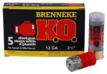 Brenneke SL122KO K.O. 12 Gauge 2.75 1 oz Slug Shot 5 Per Box