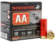 Winchester Ammo AASC12507 AA Super Sport Sporting Clay 12 Gauge 2.75 1 oz 1250 fps 7.5 Shot 25 Bx
