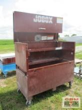 Jobbox 682990R5 Rolling Job Site Piano Style Tool Box Roughly 30.5" x 60.65" x...57.25"w/ Misc. Item