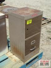 2 Drawer Light Brown Filing Cabinet w/ Wood Grain Colored Door/Drawer Fronts...