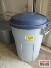 Blue Garbage Can w/ Lid *J