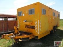 1994 Craft Job Site Enclosed Crew Trailer 96"x18' Tandem Axle, Pintle Hitch, Electric Brakes,