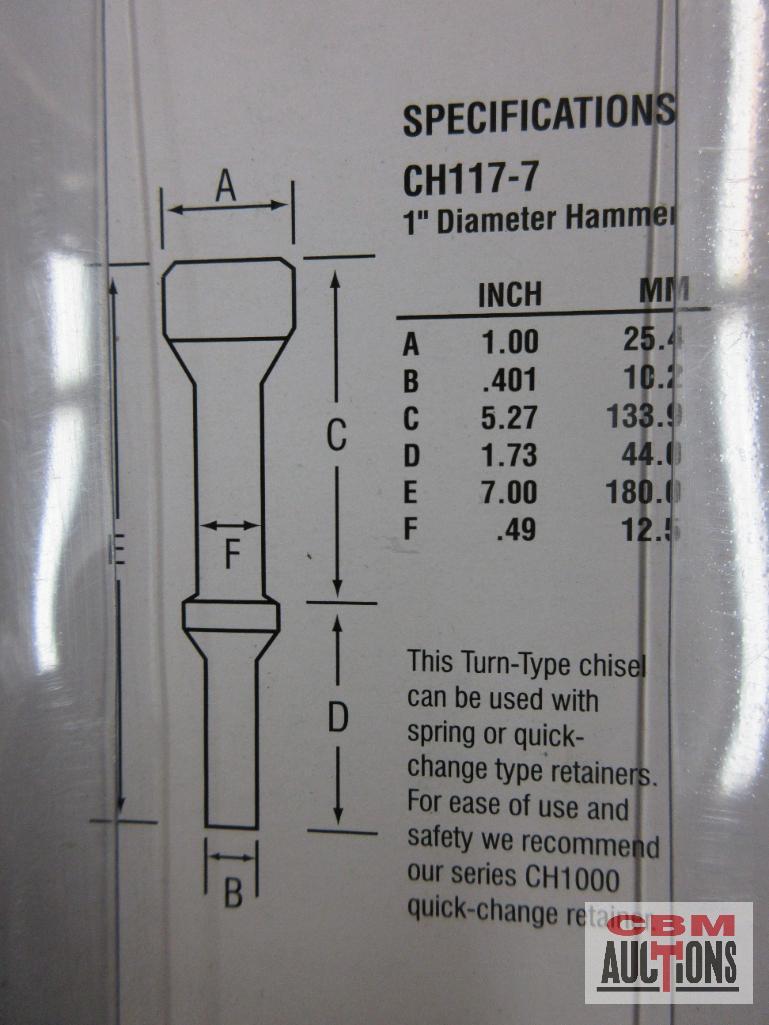 Grey Pneumatic CH117 1" Diameter Hammer .401 Shank CH117-7 1" Diameter Hammer 7" Long .401 Shank
