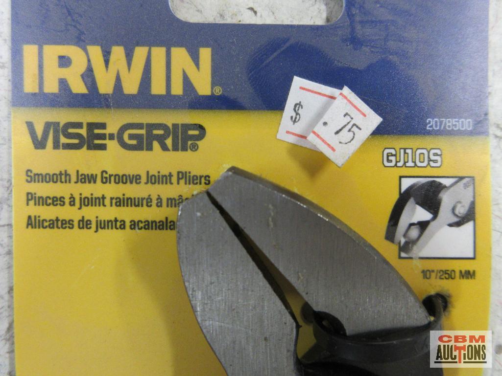 Irwin IRHT82240 10" Smooth/ Soft Jaw Pliers Irwin 2078500 GJ10S Smooth Jaw Groove Joint Pliers ...