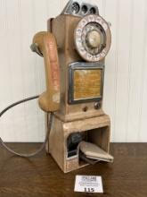 1960s Western Electric Bell System beige 3 Slot Payphone telephone