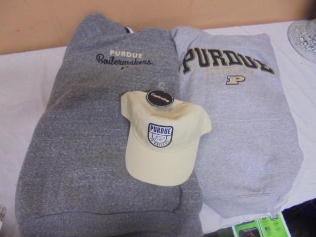 2 Purdue Hooded Sweatshirts & Hat