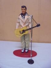 Elvis Presley Doll on Stand w/ Guitar & Microphone