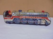 Tin Battery Powered Silver Mountain Express Locomotive