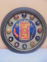 Round Billiards Time Wall Clock