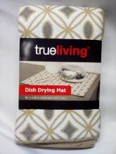 TrueLiving 16”x18” Tan and Grey Pattern Dish Drying Mat