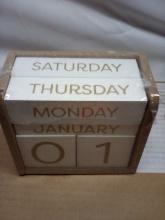 Wood block Calendar