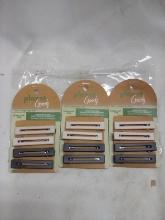 3 Packs of 4 Planet Goody Slideproof Grip Hinge Clip Hair Clips