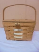 1990 Longaberger Tour Basket w/ Autographed Lid as Seen in Pic #2