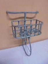 Metal Art Bicycle Wall Basket