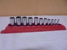 11pc Set of Snap-On 3/8in SAE Deepwell Sockets