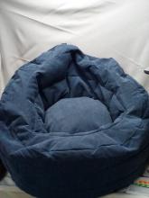 Navy Blue Corduroy Bean bag chair, max wt 250#, 30inx30inx22in
