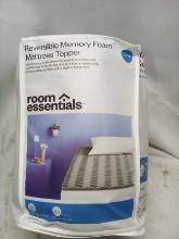 Reversible Memory Foam Mattress Topper, XL Twin