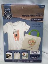 Iron On Transfer Sheets, Use in jet printer to create your own design x10-2pack
