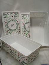 Set of “JOY” small Christmas box, roughly 33x18x12 with lid