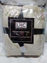 Lavish Home Collection Beige 60”x70” Flannel Fleece Throw