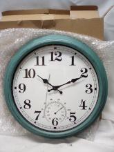 16”D Turquoise Decorative Wall Clock