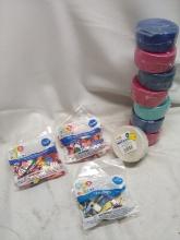 11Pc Party Decor Lot- Creep Streamers, Helium Balloons, Water Balloons