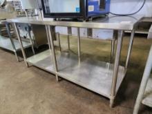 72 in. x 30 in. All Stainless Steel Table