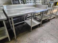 60 in. x 30 in. All Stainless Steel Table with Rear and Right Side Splash Guards