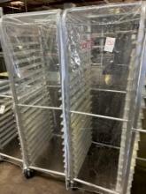 Aluminum Sheet Pan Racks on Casters with Covers