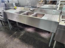 Krowne 60 in. 3 tub Stainless Steel Bar Sink