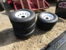 (5) 225/75R15 NEW TRAILER TIRES ON6 LUG RIMS - ALL ONE PRICE